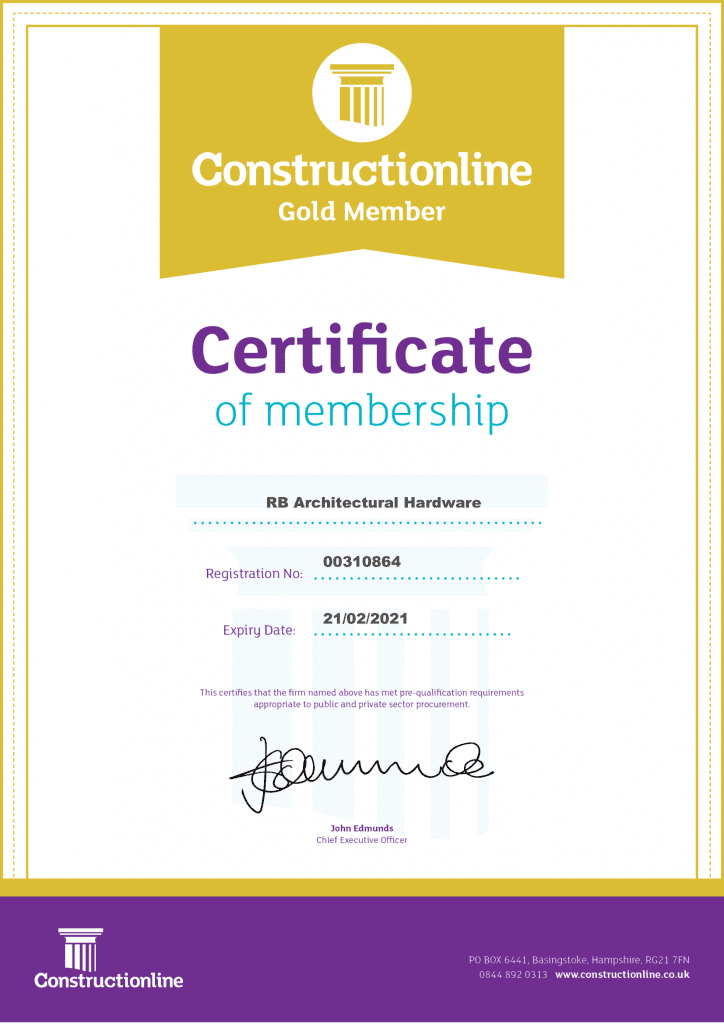 Construction Online Membership Certificate